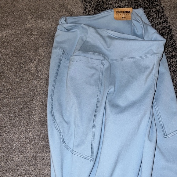 Victorias Sceret Pink active blue leggings side medium with pockets - Picture 4 of 5